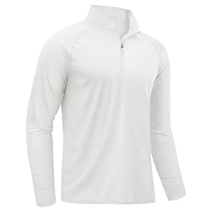TACVASEN Men’s Long Sleeve Athletic Shirts 1/4 Pullover Zip Sun Protection Rash Guard UPF 50+ Outdoor Running T-Shirts
