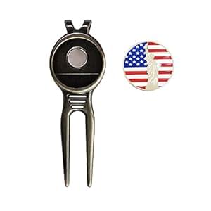 Myartte Golf Metal Divot Repair Tool with 24.5 mm Ball Marker