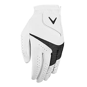 Callaway Golf Weather Spann Glove (Worn on Left Hand, Standard, X-Large, White (2-Pack))