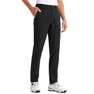 CRZ YOGA Men’s All Day Comfy Golf Pants – 30″/32″/34″ Quick Dry Lightweight Work Casual Trousers with Pockets