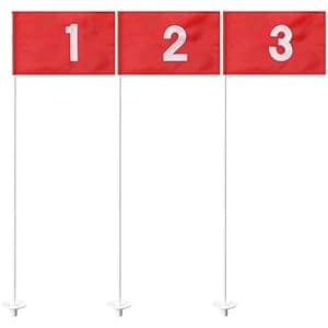 Golf Flag Poles for Putting Green, Golf Flagstick 6 FT for Yard, Golf Pin Flag for Driving Range, 3 Pack