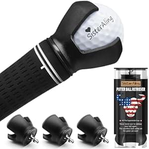 3-Prong Golf Ball Retriever Grabber Pick Up,Back Saver Claw Put On Putter Grip,Suction Cup Ball Grabber,Sucker for Golf Screws Tool