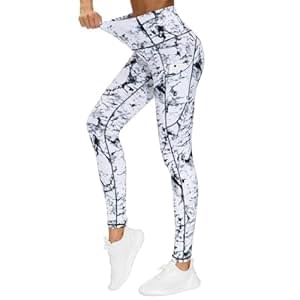 THE GYM PEOPLE Thick High Waist Yoga Pants with Pockets, Tummy Control Workout Running Yoga Leggings for Women