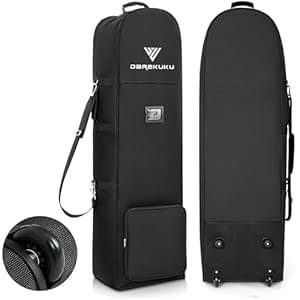 Golf Travel Bags for Airlines with Adjustable Support Rod and Detachable Shoulder Straps, Soft Foldable Golf Club Travel Covers, 900D Heavy Duty Oxford -Universal Size