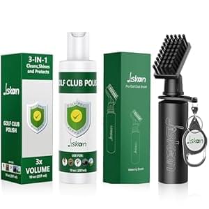 Pro Golf Club Cleaning Kit with Golf Club Cleaner Brush and 10 Oz Golf Club Polish, Cool Golf Accessories Gifts for Men Unique Golf Stuff Golf Bag Accessories Golf Gear