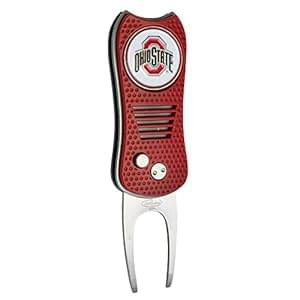 Team Golf NCAA Switchblade Divot Tool with Double-Sided Magnetic Ball Marker, Features Patented Single Prong Design, Causes Less Damage to Greens, Switchblade Mechanism
