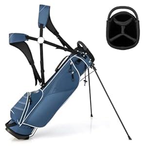 Tangkula Golf Stand Bag, Lightweight Organized Golf Bag, Easy Carry Shoulder Bag with 4 Way Dividers and 4 Pockets for Extra Storage