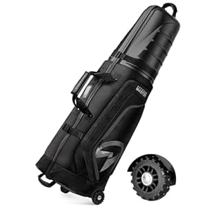 OutdoorMaster Golf Travel Bags for Airlines with Wheels and Hard Case Top, Protect Golf Clubs, Lightweight and Easy to Maneuver, Upgrade Version