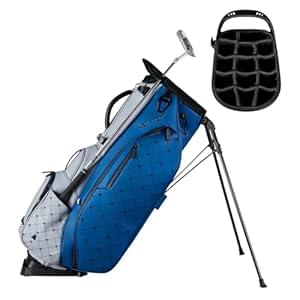 ASK ECHO Golf Prestige-14 Way Full Length Hybrid Stand Bag – Premium Leather, External Putter Clip