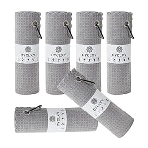 6 Pcs Golf Bag Towels,16″ X 16″,Microfiber Waffle Pattern for Golf Bags Towel for Men Women,Fishing,Golf Essentials Gifts with Carabiner Clip,Dish Cloth,Kitchen Clean Towels